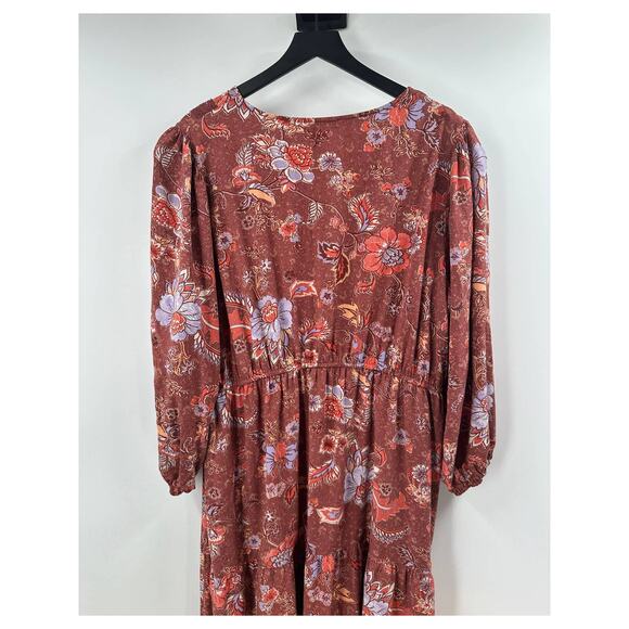 LA Threads Plus Size Boho Midi Floral Dress Size 2X - Picture 6 of 7